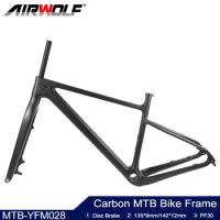 Airwolf 29er XC Hardtail Carbon MTB Frame 148*12mm Boost 29er*2.45 Inch Mountain Bike Carbon Frameset with 110*15mm Fork