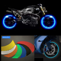 1 Set 5 Colors Car Styling Strips Reflective Motocross Bike Motorcycle Wheel Stickers and Decals 17/18 Inch Reflective Rim Tape