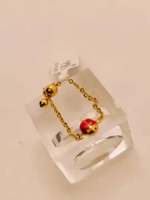 Cincin Emas 8K (375) Model Serut Kepik Lucu – Motif Kepik Merah Premium 0.90gr