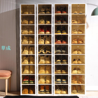 網紅鞋盒安裝收納盒抽屜式鞋櫃免摺疊透明鞋架空間鞋子aj收納省 BMNG