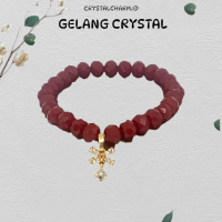 Gelang Crystal Pita Diamond Berlapis Emas Manik-Manik Gelang Batu Cantik Kekinian - Gelang Premium Q