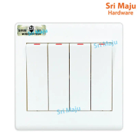 MAJU S8412 Big 4 Gang 1 Way Switch Button (SIRIM) Soket Suis Elektrik Elec