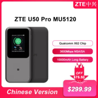 2023 NEW Original ZTE Portable WiFi 5G Router MU5120 WIFI 6 10000mAh 3600Mbps NSA+SA Mobile Hotspot 5G Router With Sim Card Slot