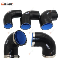 EPLUS Universal Silicone Tubing Hose 90 Degrees Connector Car Intercooler Turbo Intake Pipe Coupler Black Multi Size