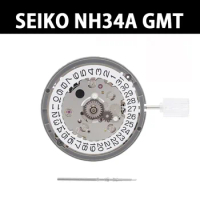 Japan Seiko NH34 NH34A GMT 24 Stone Automatic White Date High Precision Movement 3 Points Crown
