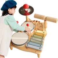 Kids Drum Set for Toddlers Children Drum Kit Birthday Gifts Percussion Montessori Instruments Toys Set Xylophone Tambourine