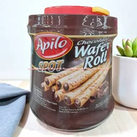 Apilo 300gr Spot Strawberry Cappucino Chocolate Wafer Roll Kemasan Toples Kaleng Rasa Kopi Kapucino 