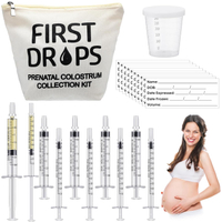 Geiserailie 100 Set Colostrum Collector Kit Include 100 1ml /3ml Sterile Sealed Breast Milk Collecto