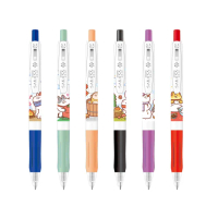 【ZEBRA 斑馬牌】冬季動物風 SARASA CLIP鋼珠筆(6色1包)