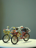 復古鐵藝汽車模型擺件自行車圣誕節禮物圣誕涂裝工藝品家居飾品