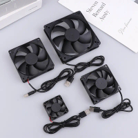 5V Kipas Penyejuk Berus Kapal USB Router Kipas komputer kes kes kes TV 50mm 80mm 90mm 120mm PC DIY C