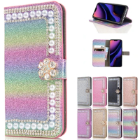 Glowing Wallet Leather Case For Samsung Galaxy S23 S22 S21 Ultra S20 FE S10 Plus S9 A12 A13 A32 A52 A72 A21S A51 A71 A50 Case