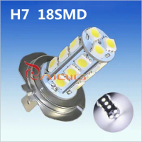 20pcs H7 18 SMD 5050 White Fog Tail Signal LED Car Light Bulb Lamp Auto car led bulbs Car Light Source 12V 6000K Parking