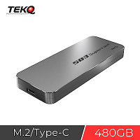 TEKQ 480G Type-C PCIe M.2 NVMe SSD 外接硬碟-灰