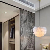 INS Feather Lampshade Bedroom Dining Room Shrinkable Overlapping Lampshade Feather Chandelier Table 