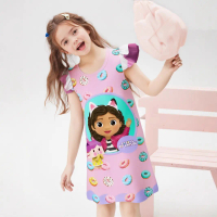 New Children's Flutter Sleeve Nightgown Cartoon Gabby's Dollhouse Dress