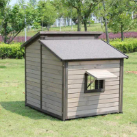 Double-top Room Dog Kennels Outdoor Anti-corrosion Solid Wood Dog House Kennel Rain-proof Dog Cage Villa Oversized Dog House B