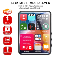 2.4 Inch Full Screen Touch Mp3 Player with 4GB Memory Bluetooth Mp4 Player with Built-In Speaker with E-book FM Radio Video
