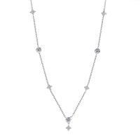 [Veyla Gems]Emma Multi Motifs Necklace Silver 925 Necklace Moissanite stone minimalist design hypoal