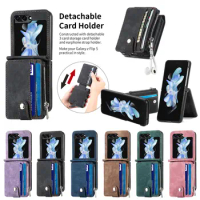 Samsung Flip 5 5G Case stand Retro 2-in-1 Fold Shockproof Wallet card phone case for Samsung Galaxy Flip 5 5G