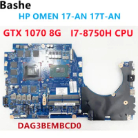 L11136-601 For HP OMEN 17-AN 17T-AN Laptop Motherboard CPU i7-8750H GPU GTX1070 8G Mainboard DAG3BEMBCD0 100% Working