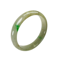 【文華珠寶】母親節禮物 翡翠冰種芥末黃綴綠玉鐲 平安鐲 18.5圍(翡翠玉鐲)