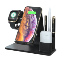 Fast ChargerFor Iphone 12 Pro Max Wireless Charger For Apple Watch Stand Headset Phone 3 in 1 Multi-Functio Phone Carregador