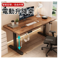 MGSHOP 雙機芯電動升降桌 120CM 電腦桌 辦公桌 書桌 兒童升降桌(E1實木顆粒板)