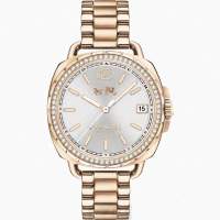 【COACH】COACH手錶型號CH00093(白色錶面香檳金錶殼香檳金精鋼錶帶款)
