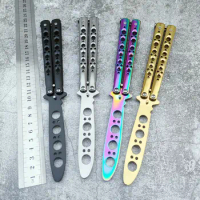 Portable Folding Butterfly Knife CSGO Balisong Trainer Stainless Steel Pocket Practice Knife Training Tool Outdoor Games