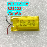 1-3pcs New 3.7V 75mAh PL331223V 321222 Replacement Battery For Xiaomi Mi Band 2 Band2 GPS Mountaineering Running Watch 2 Wire
