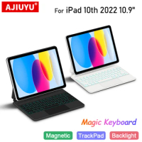 TrackPad Magic Keyboard For iPad 10 10th Generation 2022 10.9" Tablet Case Arabic Hebrew French German Portuguese Keyboard Stand