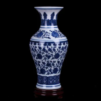 Jingdezhen Ceramic Blue And White Porcelain Vase Modern Chinese vase Home Decoration Antique Living Room ceramic vase