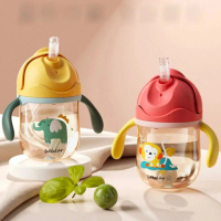 Botol Minum Anak Sedotan Lucu Botol Minum Bayi Training Cup Baby Botol Minum Karakter Anti Tumpah Vi