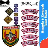 (isi 10pcs) Bed Kwarda & Kwarcab Pramuka Jawa Barat Bordir / Badge Atribut Pramuka Kwarcab & Kwarda 