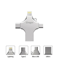 iDragon U010 64GB - 4 in 1 Flash Drive Metal Lightning Micro