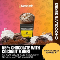 55% Chocolate Latte + Coconut Flakes Topping