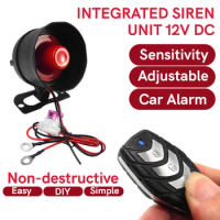 12V DC Car Alarm System 1 Way Vehicle Burglar Alarm Security Protection With 2 Remote Controller Auto Burglar For Car Motorcycle