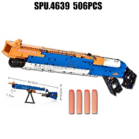 506pcs Military Winchester M1887 Shotgun Gun With Soft Bullet Army Weapon Boy Building Block Toy