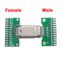 50PCS USB 3.1 Type-C Connector Male Female Type C Test PCB Board Universal Board with USB3.1 Port Jack Test Board Socket