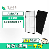 綠綠好日 適用 Amway 安麗 逸新空氣清淨機二代(HEPA抗敏濾芯 蜂巢顆粒活性碳)