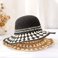 NEW 2024 Womens Straw Hats crochet hat bucket hat UV Protection Sun Visor beach hat Women Visors Ladies hat Women Summer hat Cap