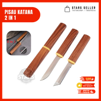 Pisau Dapur 2 in 1 Katana Double Baja Daging Kayu 2in1 Kitchenware