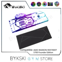Bykski GPU Water Block For AMD RADEON RX5700XT/5700 Founder Edition Series Graphics Card,VGA Full Cooler Block A-RX5700XT-X