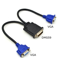 20CM DMS59 Male to Dual double VGA Female Y Splitter Video Adapter Cable converter connector DMS 59 