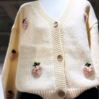 01-25 KNIT SWEATER CARDI, atasan tangan panjang berbahan wol;rajut,dll kain tebal. Bisa dipakai untu