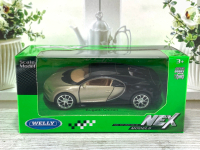 NEX WELLY BUGATTI CHIRON CREAM HITAM 1:34 MINIATUR DIECAST