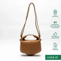 Polene Beri Crossbody Bag Grained Leather Camel Brown