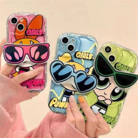 Pemegang cermin mata hitam Powerpuff untuk kanak-kanak perempuan, Sarung comel untuk VIVO Y21 2021, 