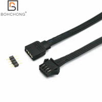 50cm 5V 12V RGB ARGB Control Cables for DEEPCOOL Phanteks Lian-Li LED Light Strip SM 3Pin 4Pin ARGB Control Adapter Cable